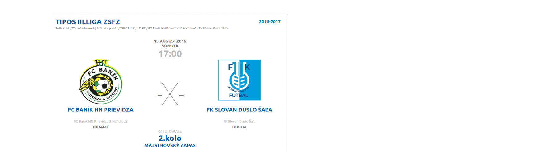 obr: Prvý domáci zápas proti FK Slovan Duslo Šaľa