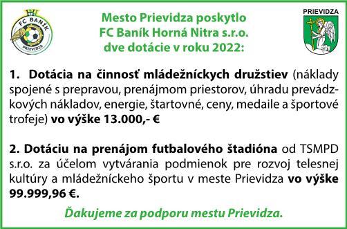 obr: Poďakovanie mestu Prievidza 2022